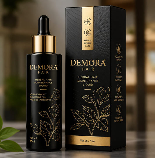 Demora Premium Herbal Hair Oil 200ml bottle with 25+ natural herbs