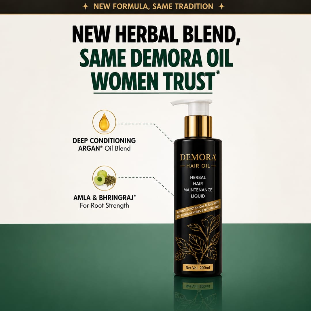 Demora Hair Oil 100 percent herbal formula with natural ingredients