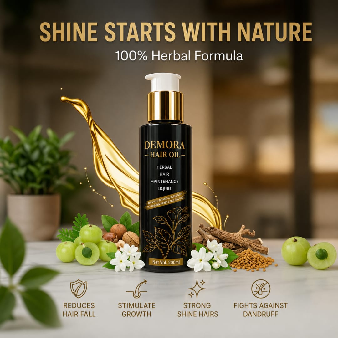 Demora Hair Oil with argan oil amla and bhringraj for root strength